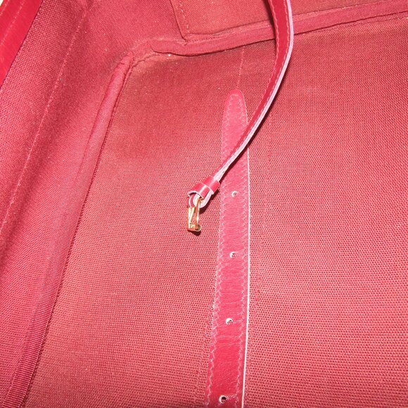 $3 START AUTH $3000 AUTH GUCCI RED & BLUE CANVAS AN LEATHER SUITCASE - Picture 7 of 8